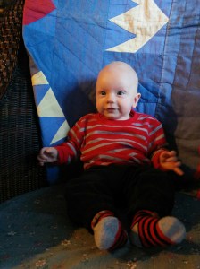 stretched out on my grandma's big rocking chair